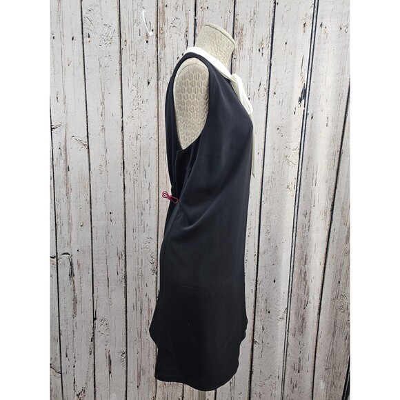 CS Women's 14 Cece Navy & White Peter Pan Tie Collar Shift Shirt Career Dress - Picture 3 of 9